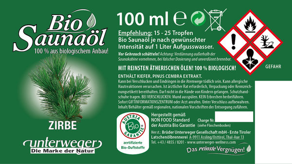 Zirbensaunaöl Bio (100 ml)