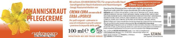 Johanniskraut Pfegecreme (100 ml)